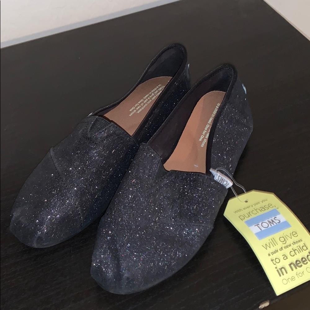 Black Glitter Toms